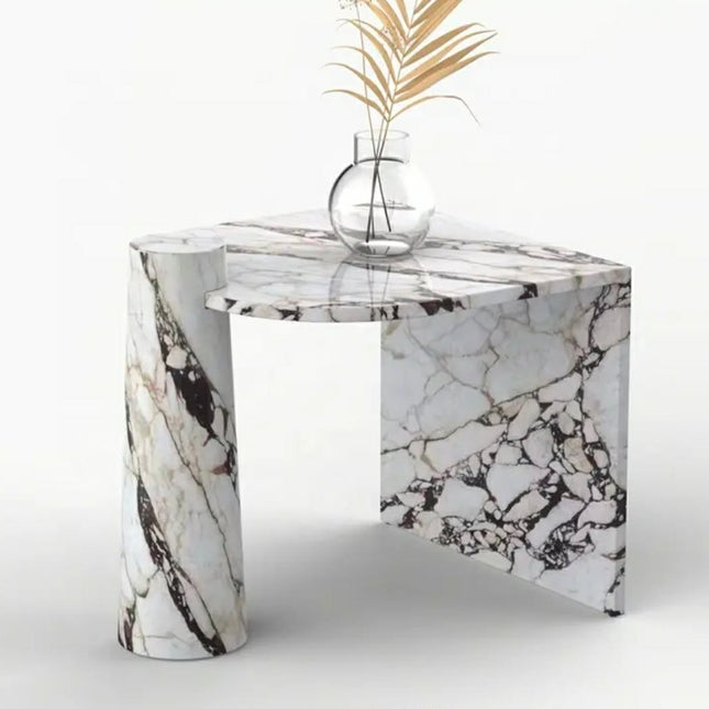 Custom Side Table Marble, Modern Calacatta Viola Furniture Decor Couch Sofa Marble Side Tables For Living Room Luxury