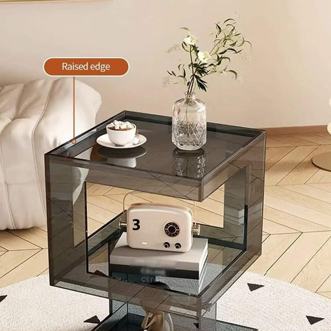 Acre Durable Modern Acrylic Sofa Side Table Mini Storage Cabinet For Living Room