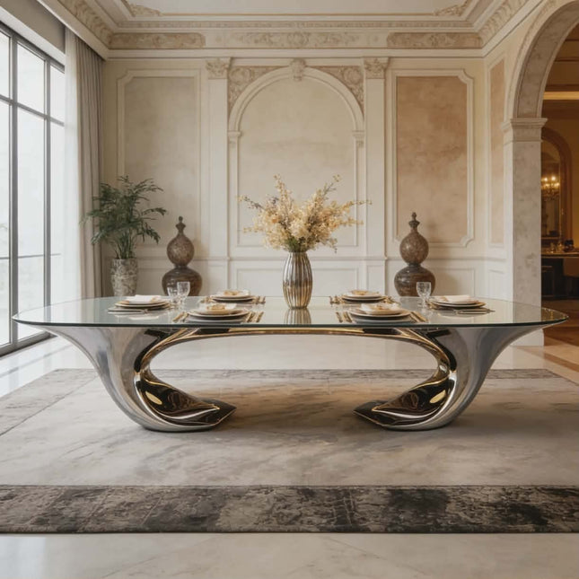 Luxury Modern Design Special-Shaped Dining Table High-End Villa & Restaurant Furniture