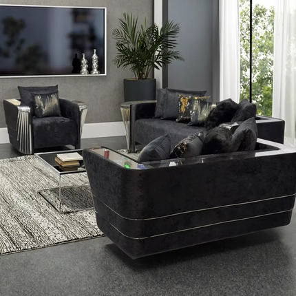 Italian Luxury Modern Sectional Corner Sofa Set High-Density High Resilience Foam Tufted Velvet Fabric Solid Wood Frame