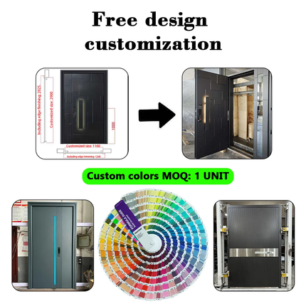 European Style Luxury Zinc Alloy Steel Double Entry Doors Factory Direct Ornate Decorative Carvings Security For House