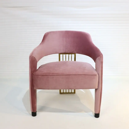Custom Italian Designer Green Pink Velvet Fabric Metal Leg Dining Chair Modern Lounge