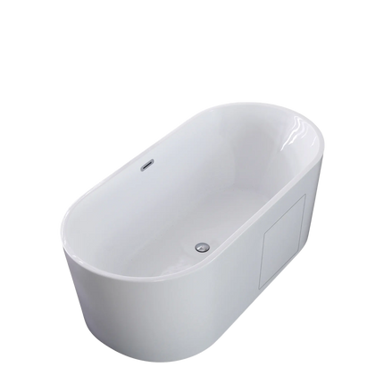 Ergonomic Design COMFY 67" Oval Acrylic Freestanding Adult Extra Large Soaking Bathtub Black White Modern Contemporary CUPC CE