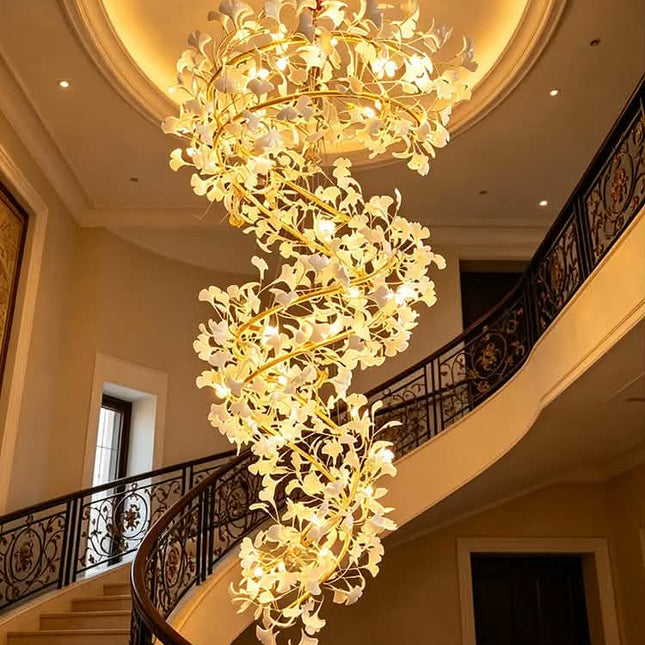High Ceiling Chandelier High Quality Crystal Chandelier Living Room Hanging Lamp Decor Luxury Modern Stairs Pendant Light