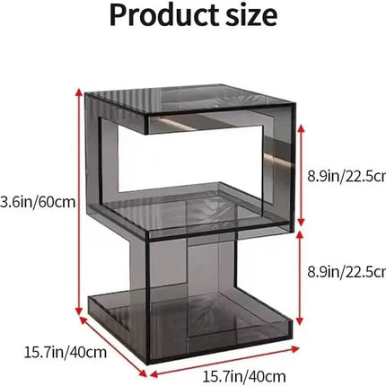 Acre Durable Modern Acrylic Sofa Side Table Mini Storage Cabinet For Living Room