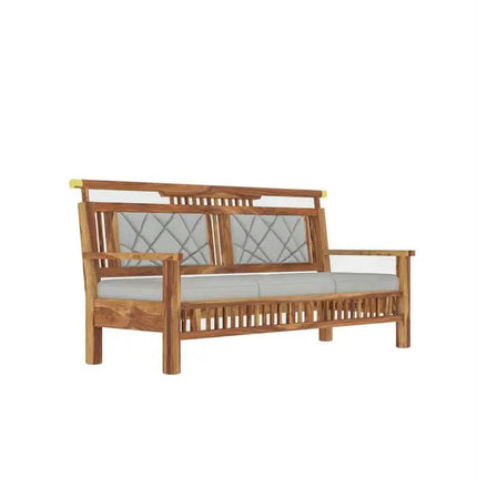 Sleek Wooden Sofa With Eco-Friendly Velvet Cushions for Contemporary Spaces School Modern Living Rooms