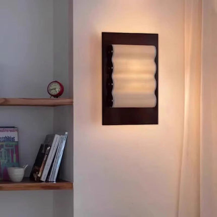 Used Minimalist Bauhaus Wave Industrial LED Wall Lamp with Fabric Shade Stainless Steel for Living Room Bedroom Corridor Aisle