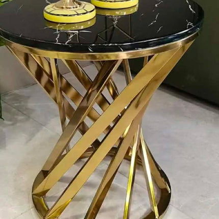 Gold and White Modern Flower Side Table Living Room Couch Side Table