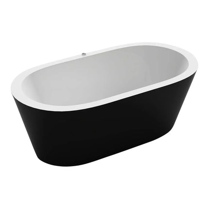 Sale Popular CUOC Stackable Oval Lucite Acrylic Freestanding Bathtub KF-787BC Black Modern Standalone Soaking Tub for Hotel