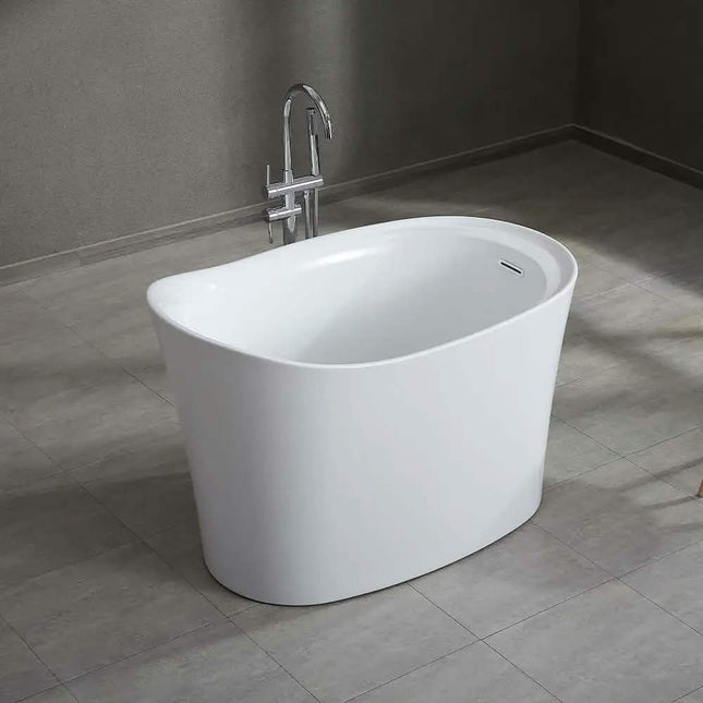 High-Heeled Shoes Shape Oval Bathroom Acrylic Freestanding Deep Soaking Bath Tub Small Size 1 Person 48 inch Tub