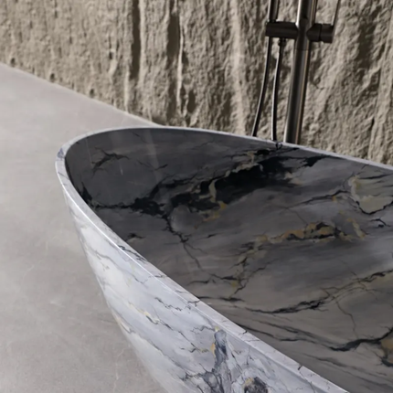 New Modern Customized Freestanding Travertine Bathtub Modern Adult Marble Tub for Indoor Hotel Or Villa Bathroom