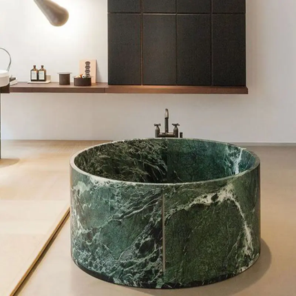 High End Solid Stone Freestanding Bathtub Natural Marble Hand Carved Soaking Tub For Commercial Hotel Villa Bathroom