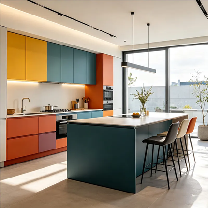 Custom Lacquer Island Melamine Wall Kitchen Set Cabinets High Gloss Kitchen Cabinets Set Customize Design Wooden Kitchen Cabinet