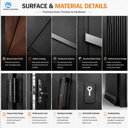 Metal Security Housing Exterior Luxury Villa Front Entrance Cast Aluminum Custom Anti-Theft Manual Finished Bathroom Door
