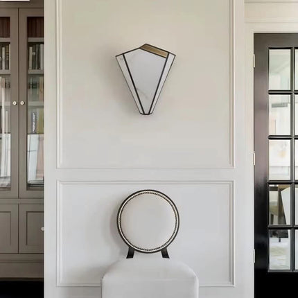 French Medieval Wall-Mounted Stainless Steel LED Wall Sconce Vintage Bedside Stone Lamp for Hallways Bathroom Retro Residential