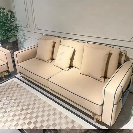 Italian Luxury Single Swivel Sofa Modern Simple Design Solid Wood Base Fabric Eco-Friendly Durable