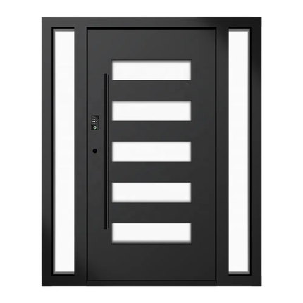 Modern Design American Exterior House Front Aluminum Entrance Doors Steel Security Front Entry Doors Aluminum For Household