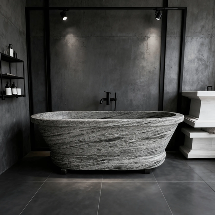 Custom High Quality Luxury Natural Marble Freestanding Bathtub For Modern Villa Bathrooms Soaking Function With Drainer