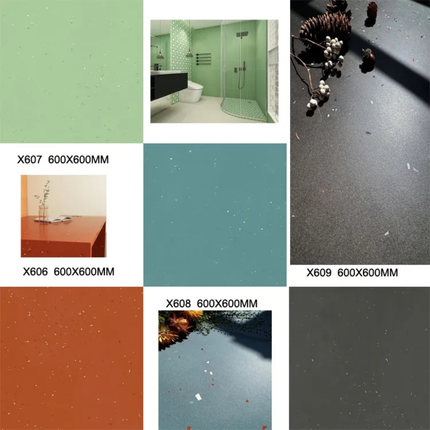 Newest Green Color Terrazzo Porcelain Floor Tiles for Bathroom 60x60 x607