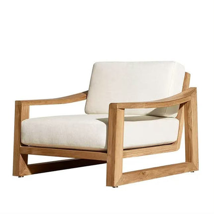 Solid Teak Outdoor Sofa Set Slatted Coffee Table Mountain Villa Terrace Furniture