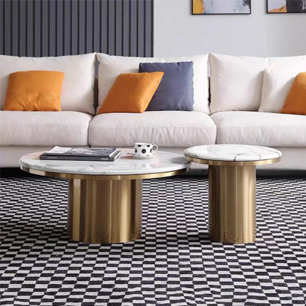 Modern luxury metal coffee table marble top eco-friendly easy clean high quality living room furniture durable handmade hotel