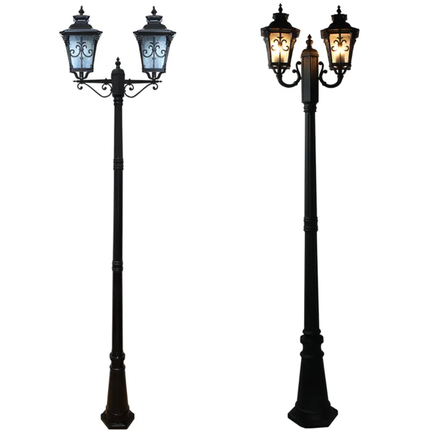 Customized European Retro Landscape Lamp Aluminum Antitrust IP66 Hotel Use Outdoor High Pole Street Lamp
