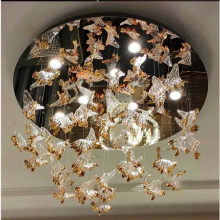 Customized Glass Led Pendant Light Modern Luxury Art Design For Banquet Hall Villa Reception Desk Hotel Lobby Shopping Mall