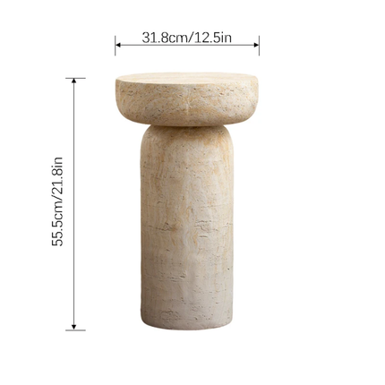 Nordic Faux Travertine Side Table Coffee Table, Modern Minimalist Living Room Home Furniture