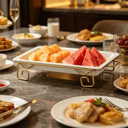 FLEY Luxury Ceramic Dessert Display Stand Multi-Layer Buffet Cake Serving Tray For Hotel Restaurant Wedding Party Decoration