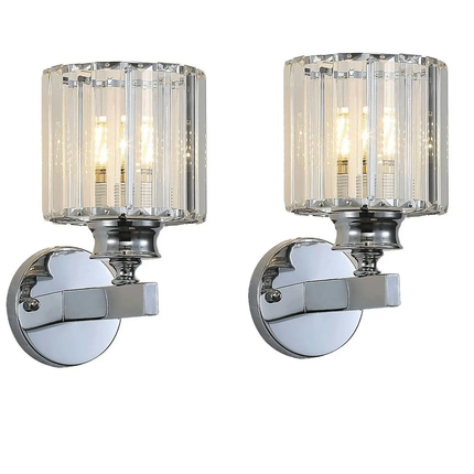 Modern Luxury Iron Crystal LED Wall Lamp With Golden Finish for Hotel Bedroom Home Decor