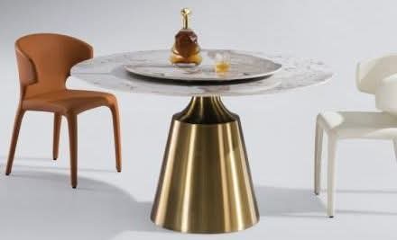 Gold Brushed SS Functional Dining Table Pedestal For Large Dining Tables, Commercial Grade 200kg Load Table