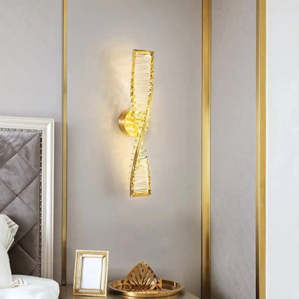 Luxury Crystal Wall Light Collection - White, Gold - 50 x 10 mm For Bedrooms, Corridors and Hotel Interiors