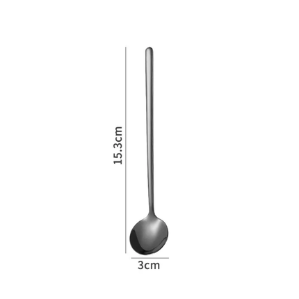 Custom Logo Stainless Steel Mirror Polish Long Handle Teaspoon with PVD Gold Coating For Coffee Latte Ice Cream Mixing-Present