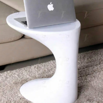 Modern Fiberglass Top C Shape Corner Coffee Table With Transitional Design For Living Room Home Furniture