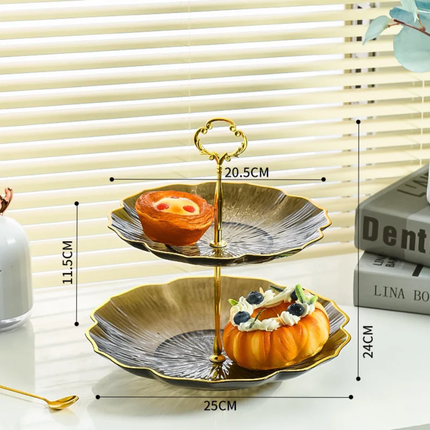 Classic Eco-Friendly Ceramic 3-Tier Dessert Display Stand Cake Stand Wedding Party Dinner Plate Hotels Fruit Plates