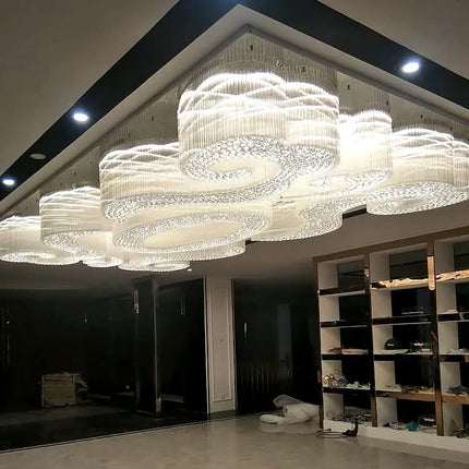 Custom Luxury Island Panel High Ceiling Chandelier Light Chinese Style Decoration for Weddings for Home Use