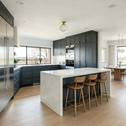 Modern Farmhouse Shaker Style Plywood Pre-Assembled Custom Design Island Modular RTA Eco-Friendly Fireproof 1 Kitchen Cabinet