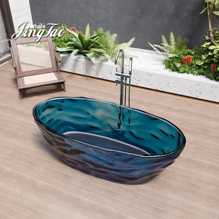 Textured Transparent  Resin Bath Italian Design Exclusive Modern Space Masterpiece