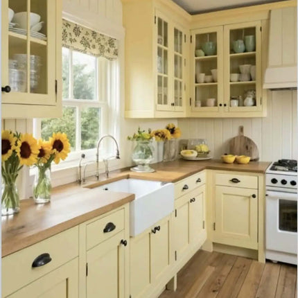 CBMmart 2026 Modular Modern Design Brown Solid Wood Lacquer Finish Kitchen Cabinet Set With Sink Included