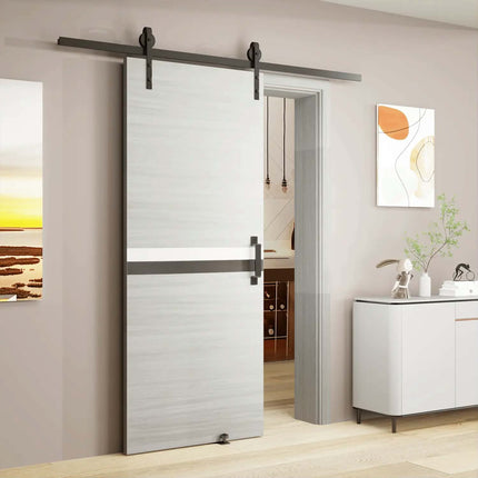 Crazy ELF Modern Barn Door 36 x 80 Melamine Sliding Interior Door With Track Kit