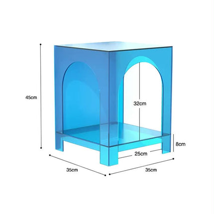 Modern Creative Small Acrylic Sofa Side Table Colorful Plastic Furniture For Bedroom Living Room Hotel Home Arch Locker Design
