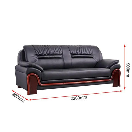 Executive Office Sofa Set PU Leather Wood Frame Traditional Design For Government Reception