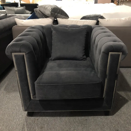 SF1843 Modern Light Luxury Stainless Steel Hardware Ring Fabric Sofa 1+2+3 Set for Living Room
