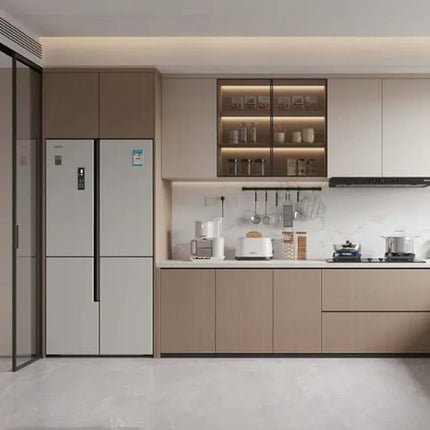 Customized Modern Full Chip Kitchen Cabinets MDF Carcase Glass Furniture For Apartment Joinery Low Price Including Faucet Hinge
