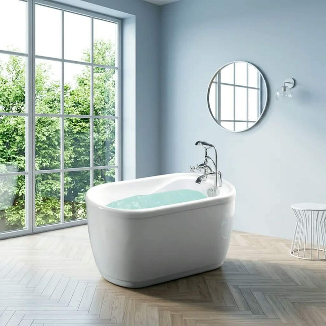 Space Saving Deep Soaking Acrylic Freestanding Ofuro Bathtub Compact Japanese Style Apartment Bathroom Project 1200x750x680mm