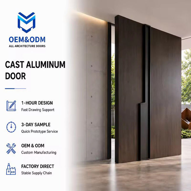 Luxury Design Custom High Quality Exterior Entrance Security House Front Stainless Steel Pivot Door