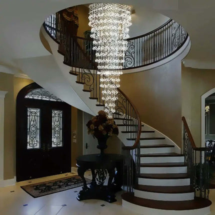 Customized Design 8m 6m 5m 4m Crystal Nordic Modern Long Stair Chandelier