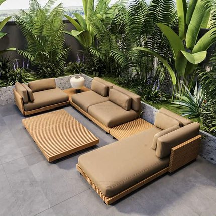 Teak Outdoor Patio Wood Sofa For Hotels Parks Courtyards Apartments Farmhouses Malls Home Bars