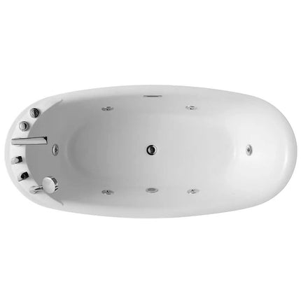 Luxurious White Acrylic Free-Standing Modern Adult Simple Soaking Jet Massage Colored Bubble Whirlpool Indoor Bathroom Drainer
