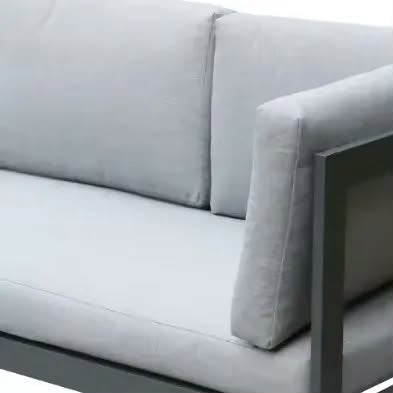 Customized Eco-Friendly Modern Aluminum Frame Outdoor Sofa Set With Pull-Out Section for Living Room and Villa Use